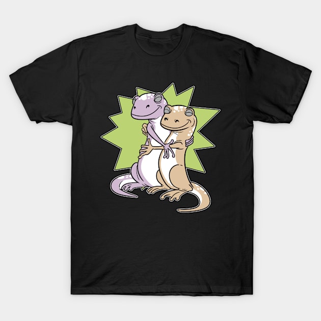 Gecko Lizards Hugs Reptiles T-Shirt by ModernMode